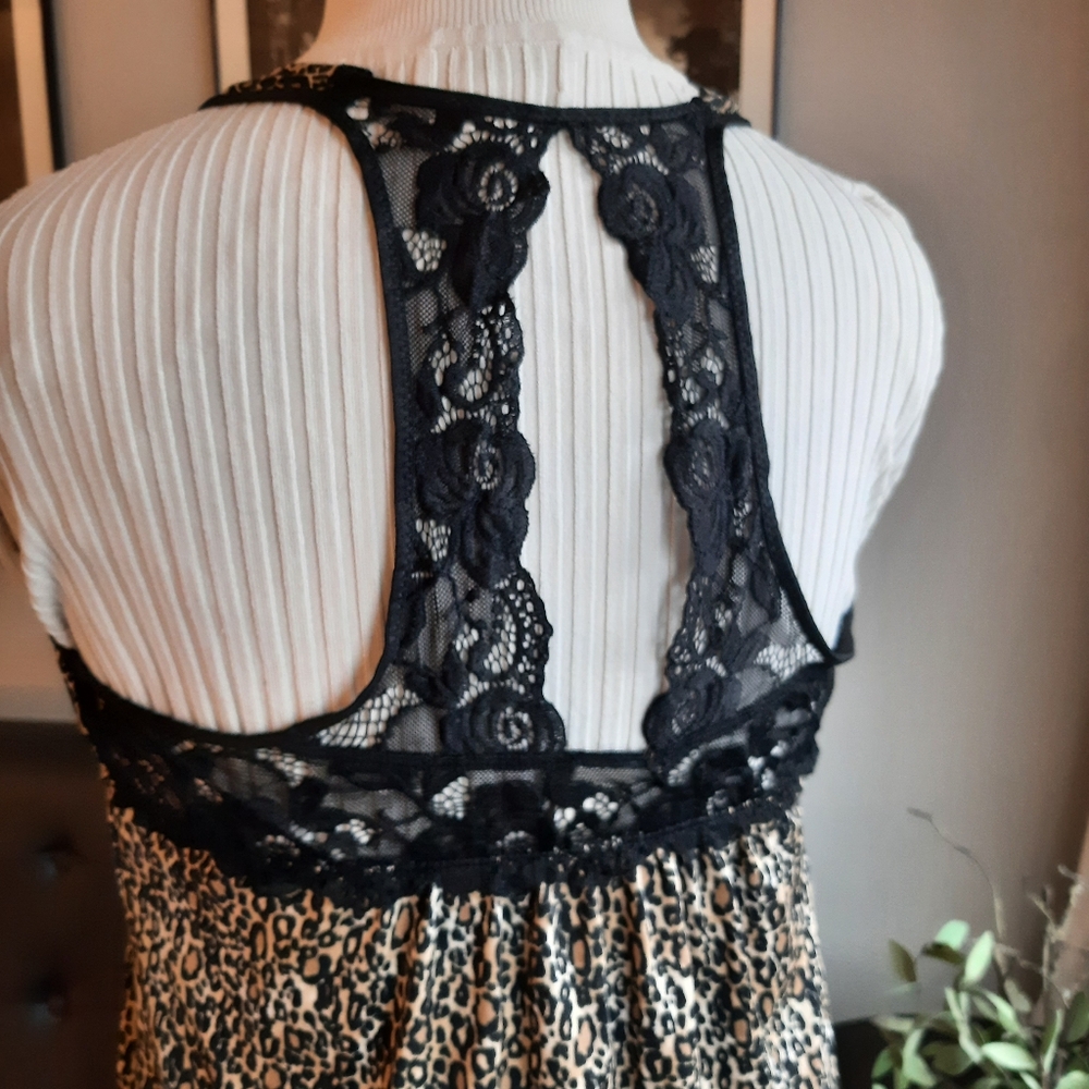 Babydoll Chemise Leopard and Lace Sz M - Picture 6 of 8